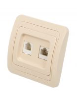 Розетка компьютерная скрытой установки, 1 А, ABS пластик, IP20, слоновая кость, телефонная, UNIVersal, RJ45