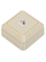 Розетка компьютерная открытой установки, 1 гнездо, 1 А, ABS пластик, IP20, слоновая кость, UNIVersal, RJ45, 1073