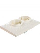 Розетка скрытой установки, 2 гнезда, с заземлением, 16 А, ABS пластик, IP20, слоновая кость, UNIVersal, Севиль, Б-С0128