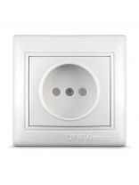 Розетка скрытой установки, 1 гнездо, без заземления, 16 А, с защитными шторками, ABS пластик, IP20, белая, UNIVersal, Севиль, С0047