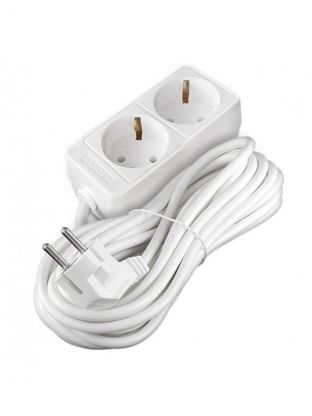 Удлинитель бытовой 2 гнезда, 1.5 м, ПВС, с заземлением, 2200 Вт, Союз, 481S-9201