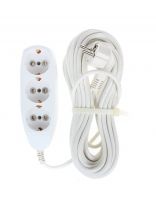 Удлинитель бытовой 3 гнезда, 10 м, ПВС, 3х0.75 мм2, с заземлением, 16 А, Jett, РС-3, 155-639