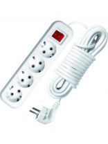 Удлинитель бытовой 4 гнезда, 2 м, ПВС, 3х1 мм2, с заземлением, выключатель, UNIVersal, S-304, 9634419