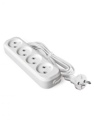 Удлинитель бытовой 4 гнезда, 5 м, ШВВП, без заземления, 1300 Вт, Союз, 481S-0405