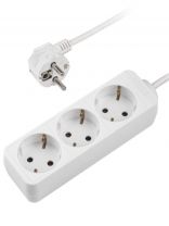 Удлинитель бытовой 3 гнезда, 3 м, ПВС, 3х1 мм2, с заземлением, 13 А, пластик, белый, ФАZА, FTG-03-300, 5052970