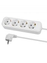 Удлинитель 4 гнезда, 3 м, с заземлением, 16 А, 3680 Вт, белый, TDM Electric, Народный, SQ1303-1406