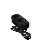 Удлинитель бытовой 2 гнезда, 3 м, ПВС, 3х1 мм2, с заземлением, черный, UNIVersal, Премиум, Е-302, 2176