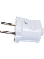 Вилка прямая, без заземления, 6 А, IP20, 250 В, еврослот, белая, UNIVersal, А113