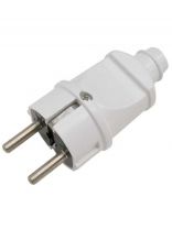 Вилка прямая, с заземлением, 16 А, IP20, 250 В, разборная, круглая, белая, General Lighting Systems, 470504