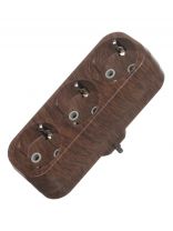 Тройник 3 гнезда, 2 полюса, с заземлением, плоский, 16 А, бук, TDM Electric, Эко, SQ1806-0081