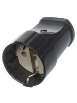 Кабельная розетка 2 полюса, с заземлением, 16 А, черная, TDM Electric, SQ1806-0132