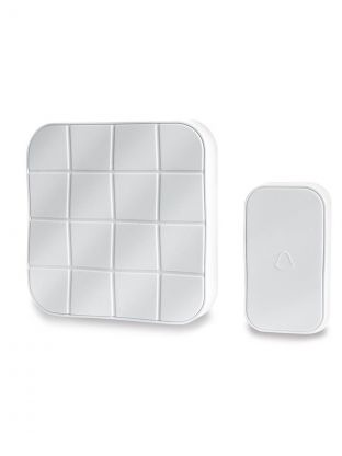 Звонок дверной беспроводной, на батарейках, 10 мелодий, кнопка IP 44, 3 х 1.5 В, АА, белый, Feron, Е378, 41434