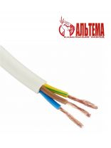 Кабель ПВС, 3х0.75 мм2, 5 м, медь, гибкий, ГОСТ, белый, Альтема, А000439