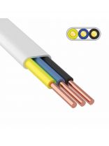 Провод ПУНП, 3х1.5 мм2, 100 м, медь, ПуВВ, ПБПП, ПУНП, ПБВВ, ГОСТ, белый, ККЗ