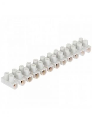 Зажим винтовой, полиэтилен, белый, 12 пар, GZV-15-12-W, 15 А, General Lighting Systems, 475404