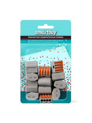 Клемма монтажная, 4 отверстия, с рычагами, 10 шт, Smartbuy, SBE-cwcc-4-rp