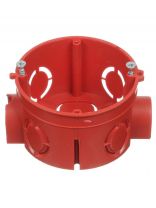 Коробка установочная, пластик, скрытая, диаметр 68х42 мм, TDM Electric, в бетон, с саморезами, стыковочные узлы, красная, IP20, SQ1402-1116