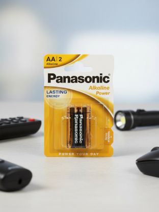 Батарейка Panasonic, АА (LR6, 15А), Alkaline Power, щелочная, 1.5 В, блистер, 2 шт, 7347