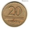 Литва 20 центов 1998