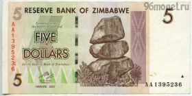 Зимбабве 5 долларов 2007