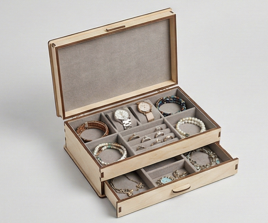 Шкатулка для украшений с отделениями (большая)