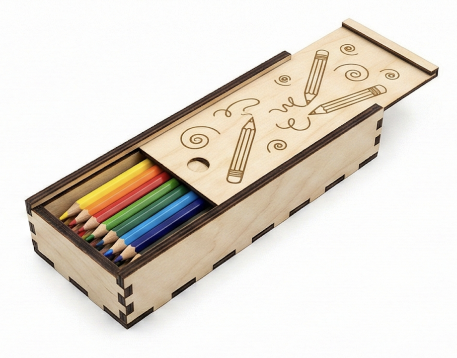 Пенал со сдвижной крышкой для карандашей 12 шт