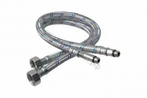 Подводка гибкая для смесителя 120см  (пара) ГАЙКА-СТАЛЬНАЯ