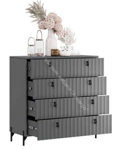 Комод «Тиффани» - 407.003.000 Серый графит, Графит матовый
