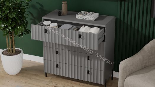 Комод «Тиффани» - 407.003.000 Серый графит, Графит матовый