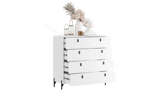 Комод «Тиффани» - 407.003.000 Белый Жемчуг, Белый софт