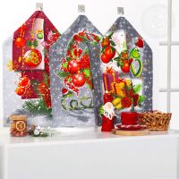 Набор полотенец из рогожки "Подарки" (2шт.)