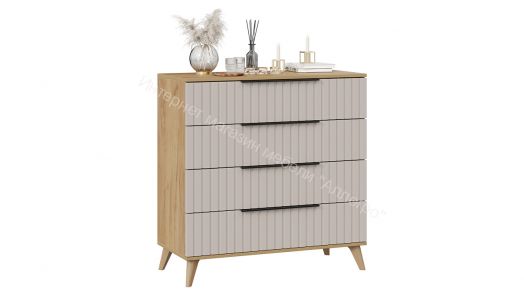 Комод «Хилтон» с опорами Бук матовый, Дуб Крафт золотой, Мокко матовый