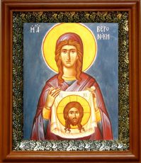 Икона Вероника Праведная в киоте с басмой Виноградная Лоза (UV-печать)(30177)