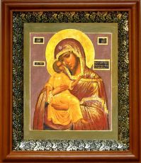 Икона Взыграние Младенца в киоте с басмой Виноградная Лоза (UV-печать)(30180)