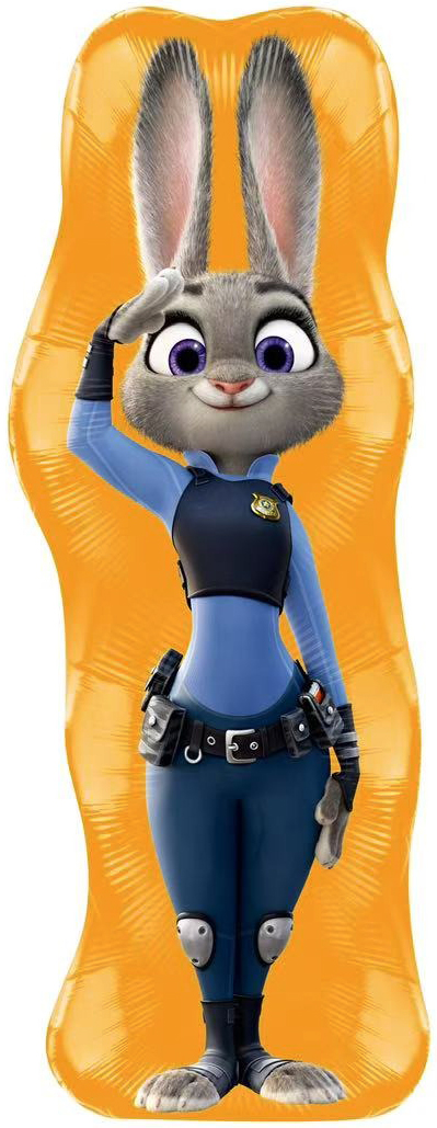 Зайчик оранжевый фигурный шар фольгированный с гелием