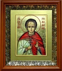 Икона Виталий Римлянин в киоте с басмой Виноградная Лоза (UV-печать)(30188)