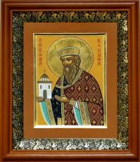 Икона Владимир в киоте с басмой Виноградная Лоза (UV-печать)(30191)