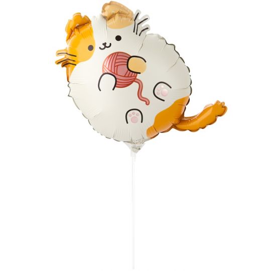 ПушМяу 2 на палочке шар малый фольгированный с воздухом