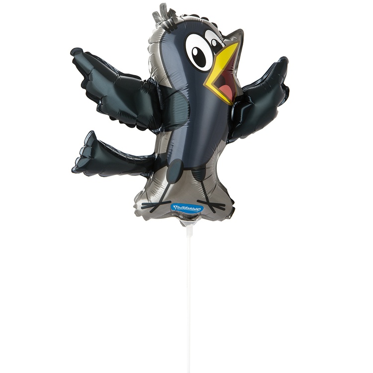 Галчонок на палочке малый шар фигурный фольгированный с воздухом