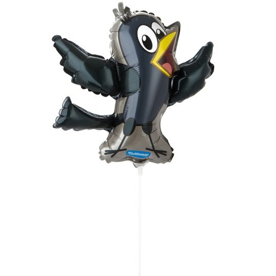 Галчонок на палочке малый шар фигурный фольгированный с воздухом