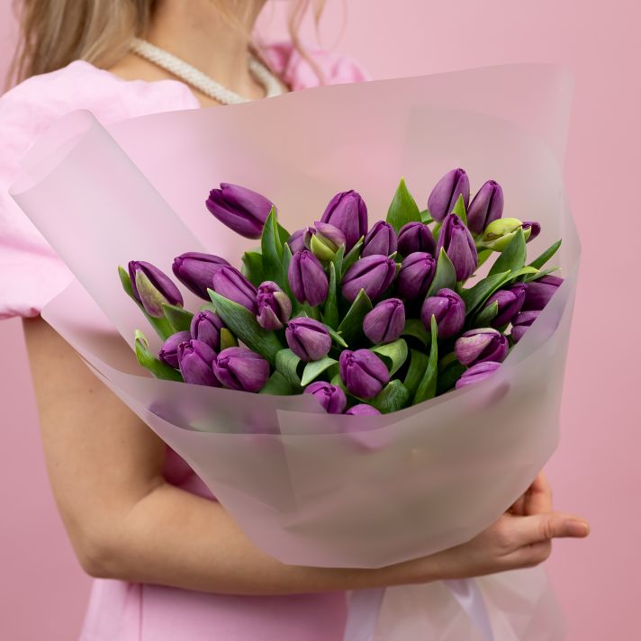Тюльпаны фиолетовые от 15шт