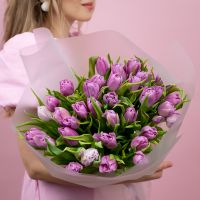 Тюльпаны пионовидные сиреневые 35 шт в упаковке