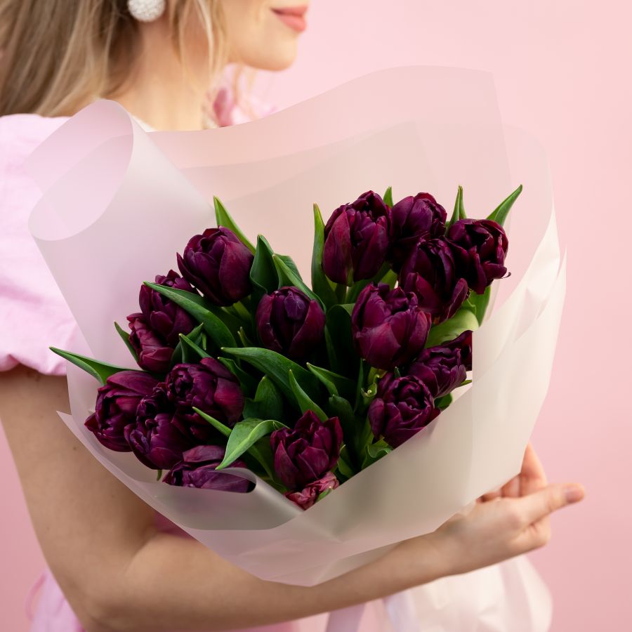 Тюльпаны пионовидные фиолетовые 15шт