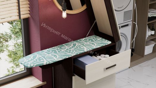 Комод со встроенной гладильной доской (Венге Цаво/Дуб Белфорт)