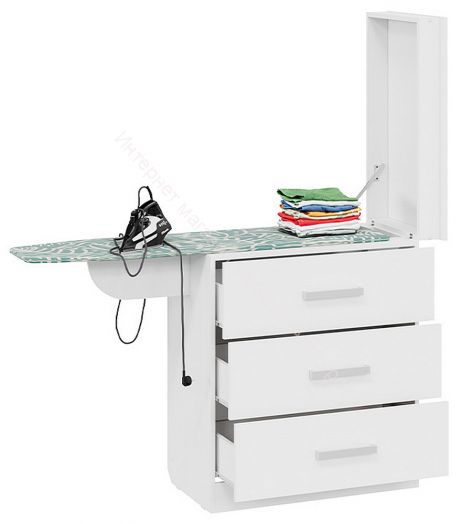 Комод со встроенной гладильной доской Белый Ясень