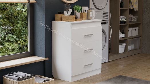 Комод со встроенной гладильной доской Белый Ясень