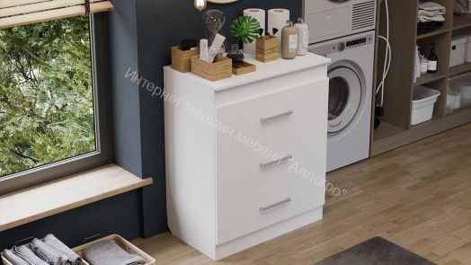 Комод со встроенной гладильной доской Белый Ясень