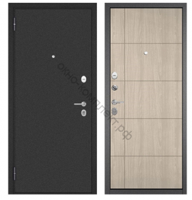 Дверь входная МАСТИНО FAMILY ECO MP-МДФ , Букле антрацит/Ясень ривьера.