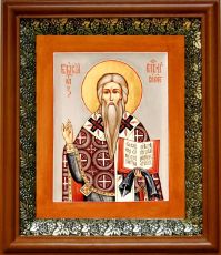 Икона Власий Севастийский в киоте с басмой Виноградная Лоза (UV-печать)(30195)