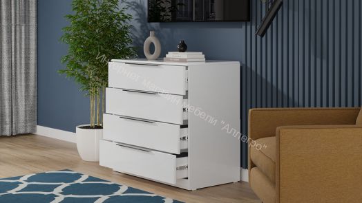 Комод «Тесса» - 201.002.000 Белый Жемчуг, Белый глянец